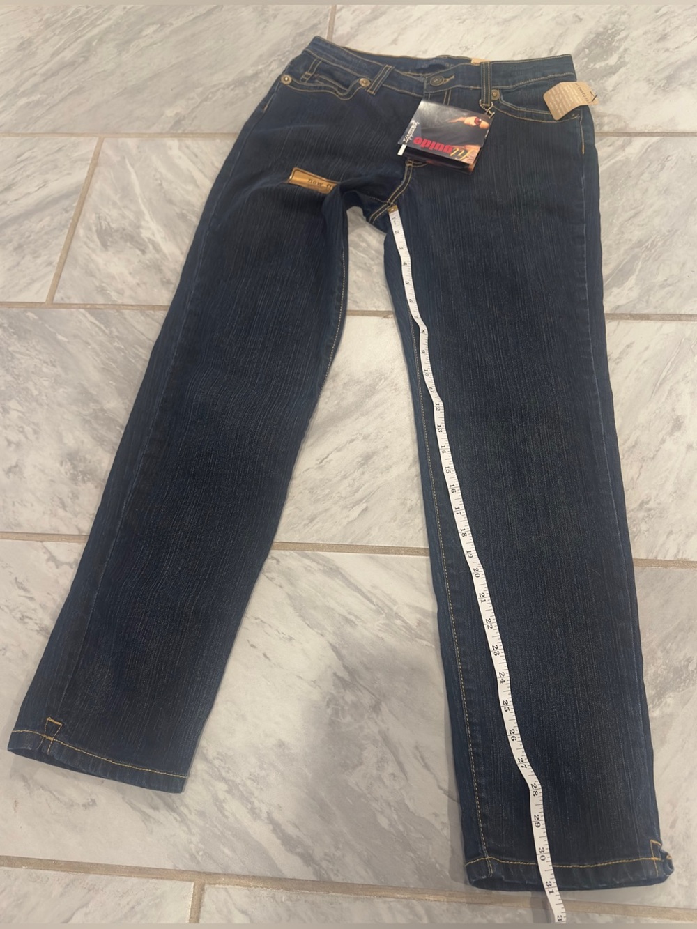 NWT Jeanstar Womens Y2K Extra Low Rise Bijoux Skinny Jeans Size 10 Stretch - Picture 4 of 13